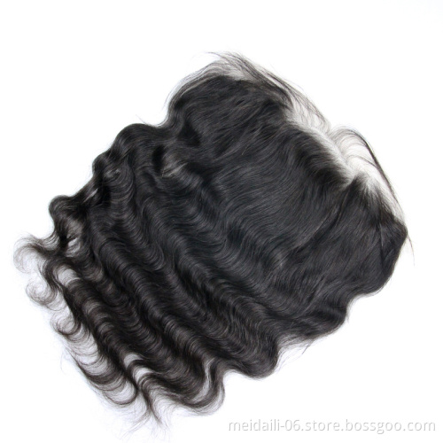 Body Wave 13x6 closure transparent swiss human hair lace frontal